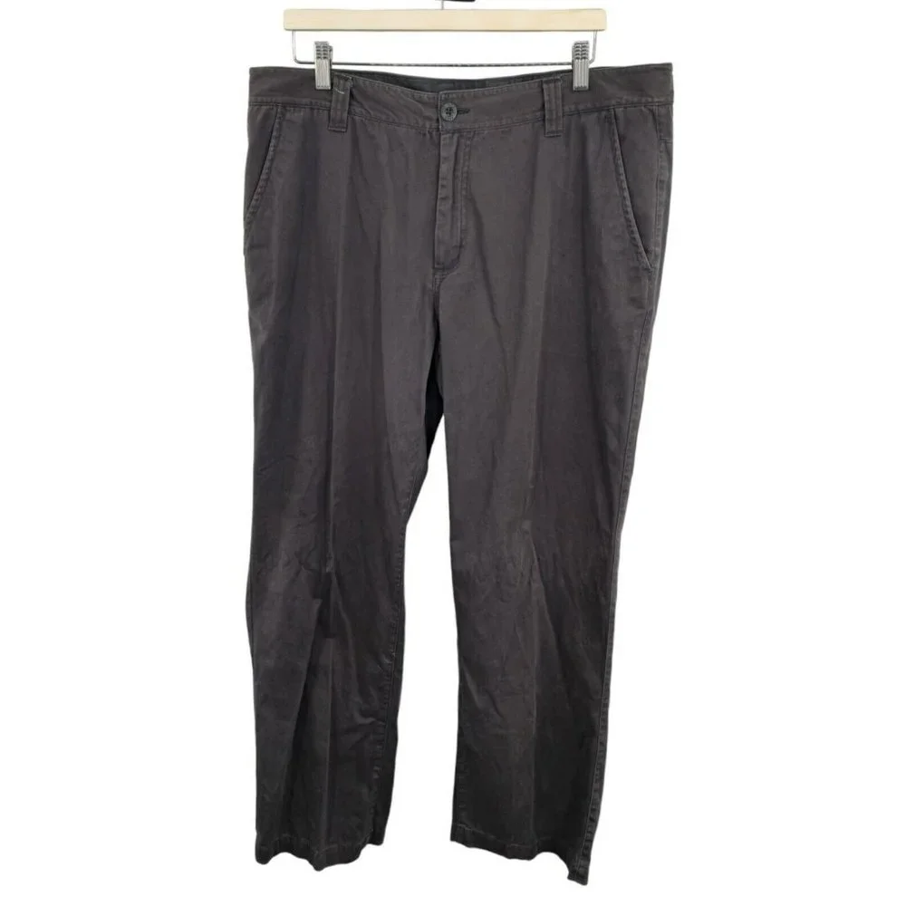 The North Face Pants Men's Flat Front Chino Cotton 38x30‎ Gray Style ABLS